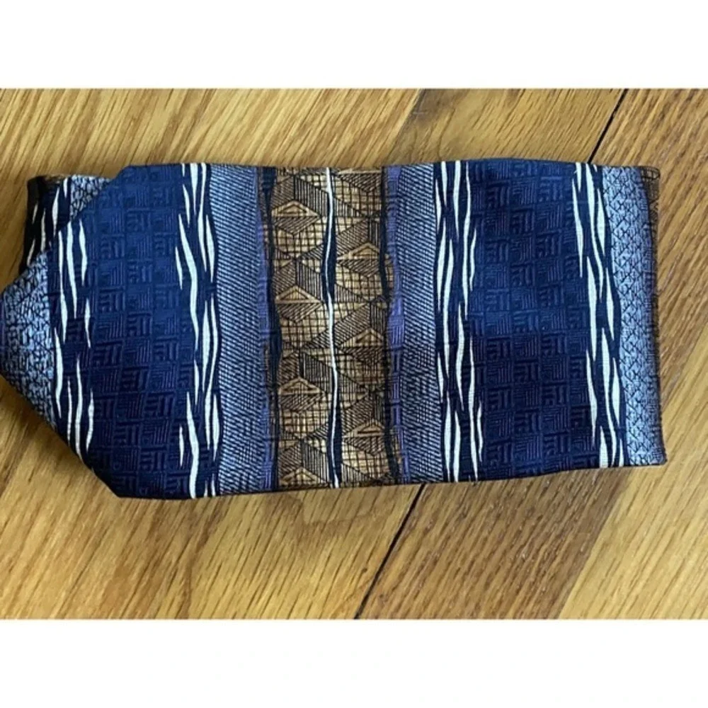 Chez Roffe New York Silk Tie‎ Blue Brown 3647